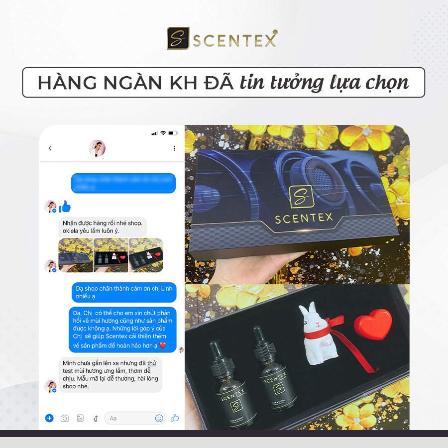 Nước hoa xe hơi cao cấp Scentex Buny Hearts 100% Organic, được làm từ chất liệu đá Aroma Stone đặc biệt, dễ dàng thẩm thấu và khuếch tán mùi hương theo cửa gió điều hòa, khử mùi, diệt khuẩn hiệt quả - Hàng Chính Hãng