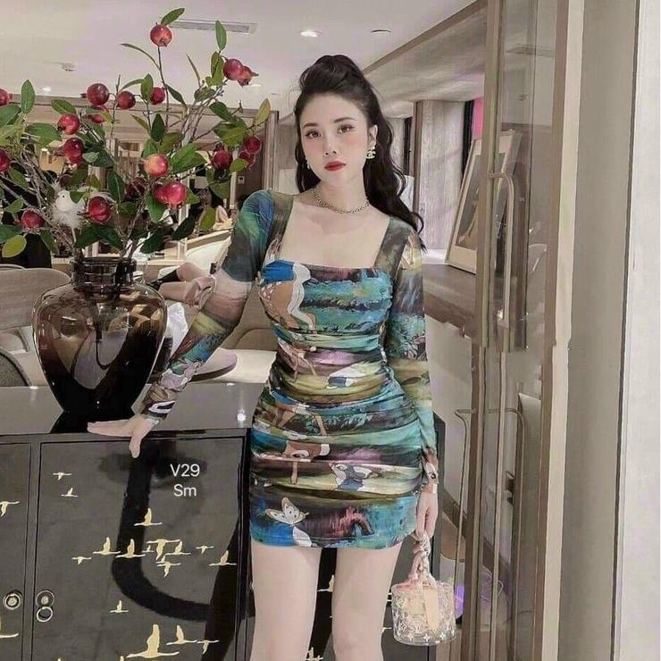 Gunkaymatter Đầm Váy Họa Tiết 3D Cao Cấp Tay Dài Siêu Xinh Sang Trọng Thích Hợp Đi Dạo Phố