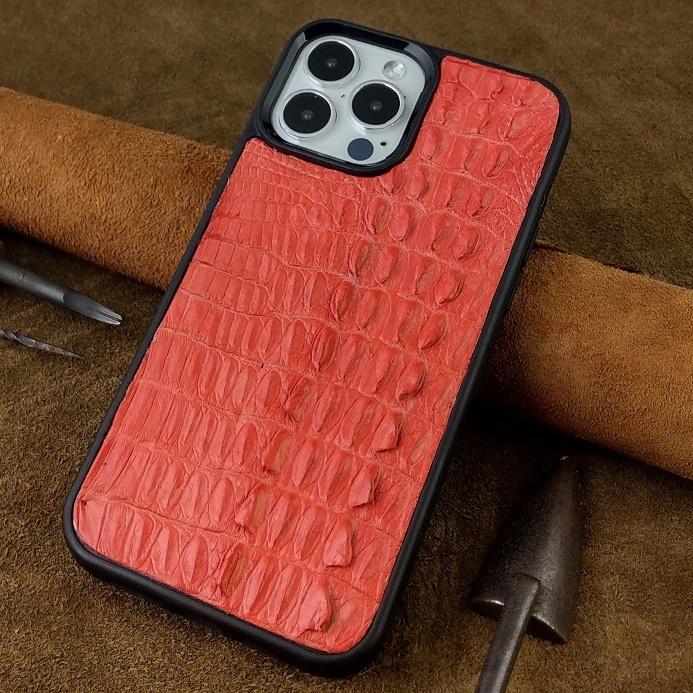 Ốp Lưng cho iphone 13 pro max da cá sấu thật có gù