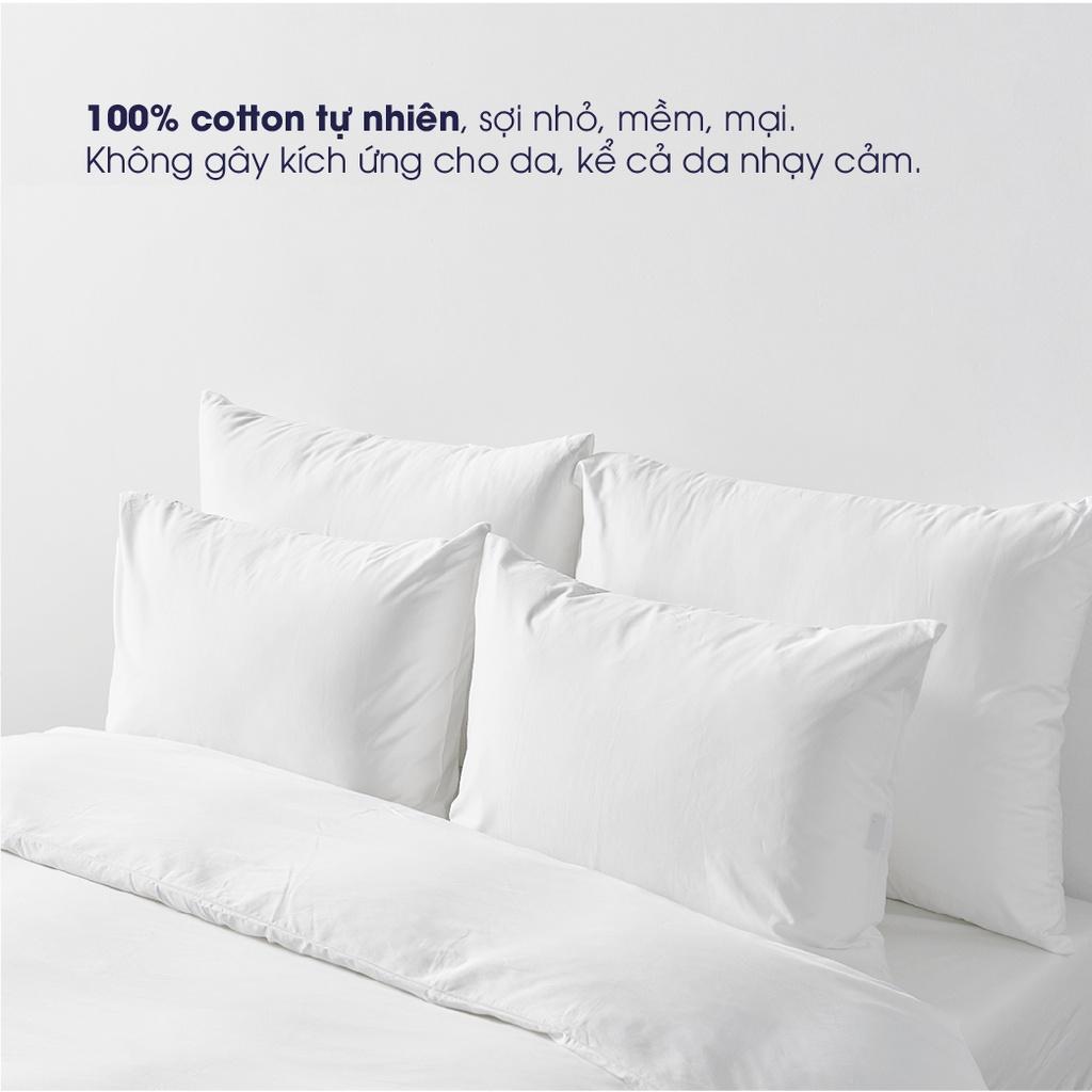 Vỏ gối Changmi Bedding Cotton Lụa màu trắng 50 x 70 cm