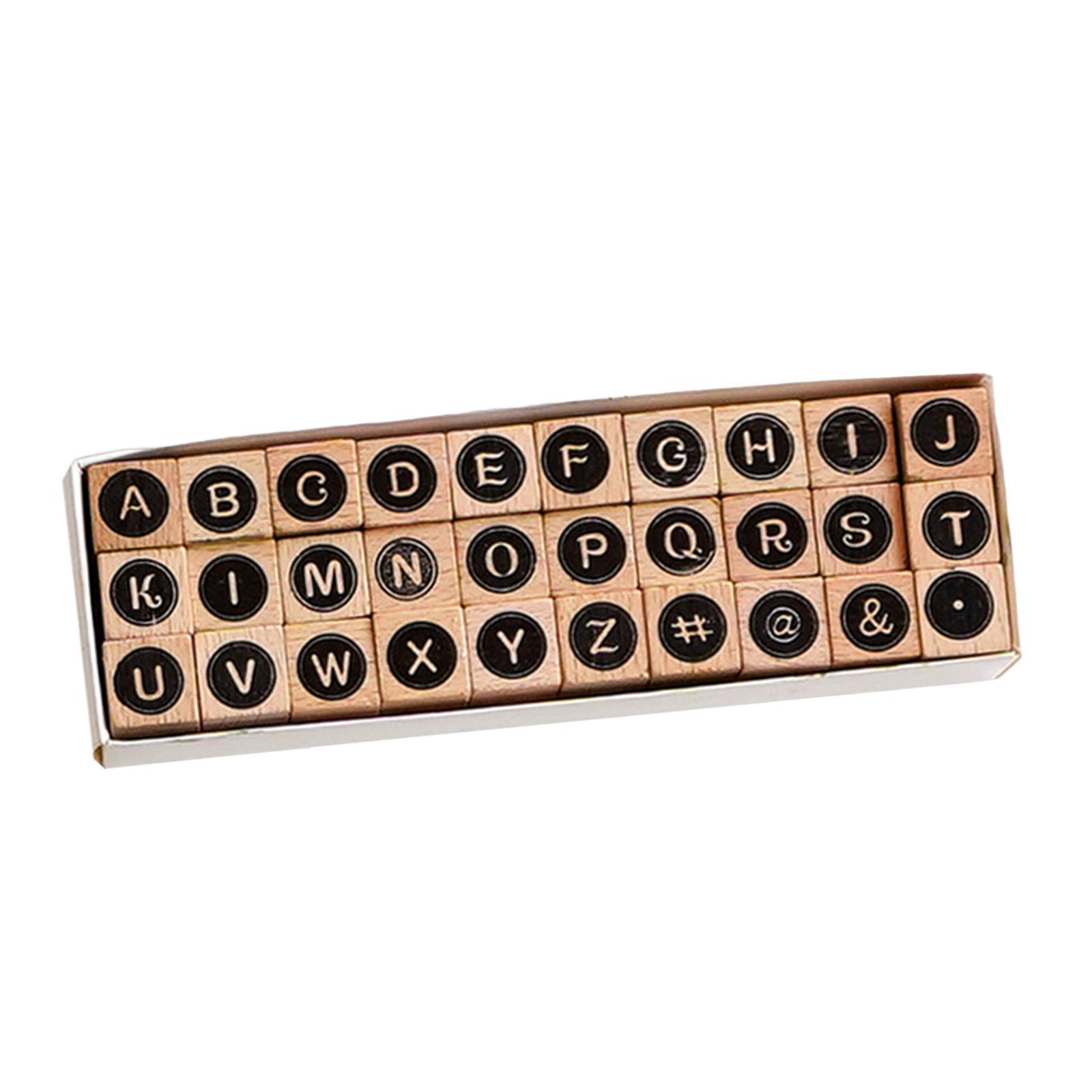 2 Set of Wooden Letters Rubber Stamp Set Scrapbook Stationery DIY Art