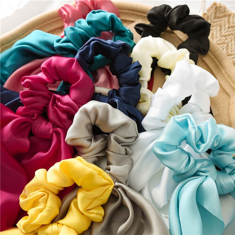 Dây buộc tóc Scrunchies lụa dáng dài dễ thương HD86