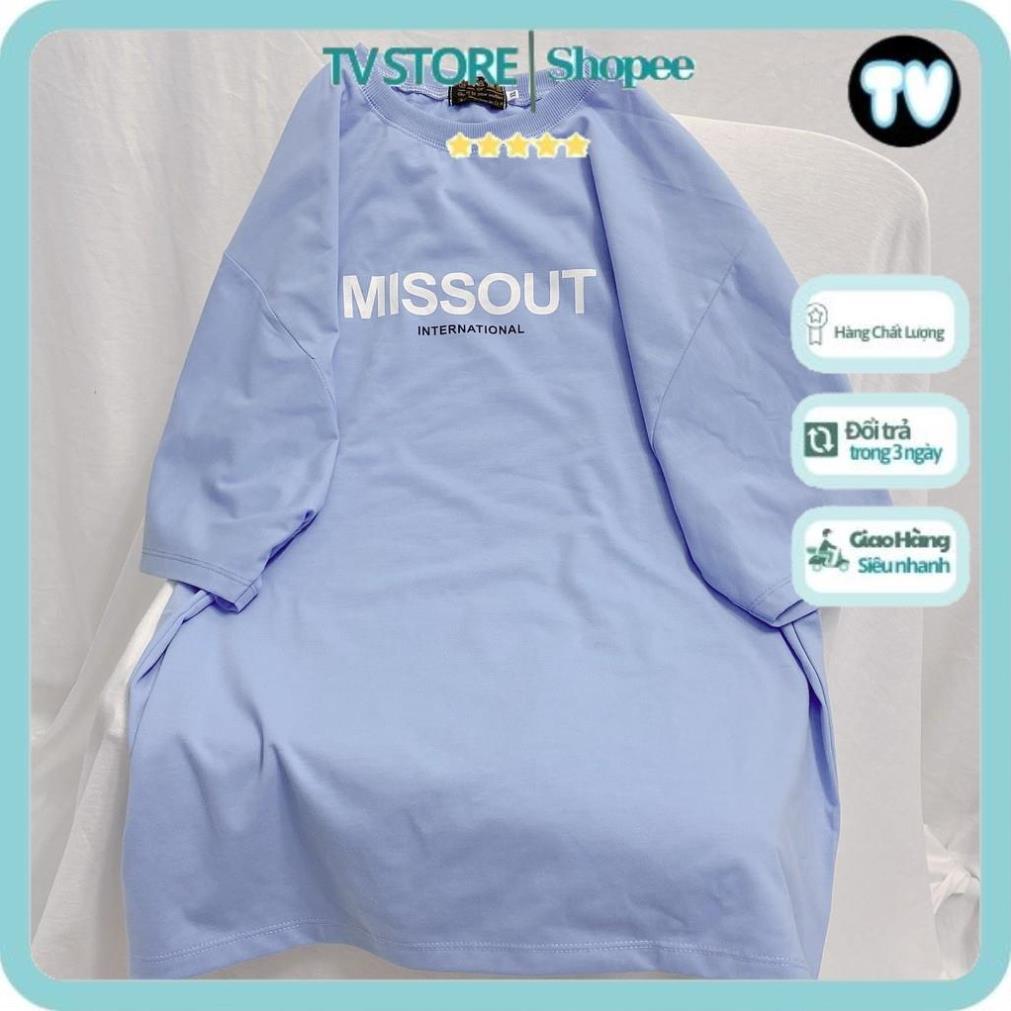 Áo Thun tay lỡ TVSTORE Áo Phông Nam Nữ Form Rộng Unisex Cotton Mát Hút Mồ Hôi MISSOUT Basic Nhiều Màu