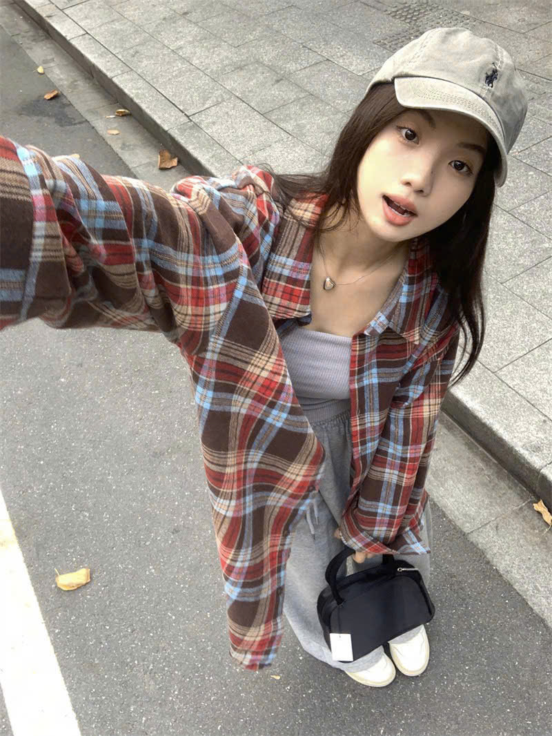 Áo sơ mi nữ form rộng 2N Unisex somi khoác ngoài kẻ sọc số 18