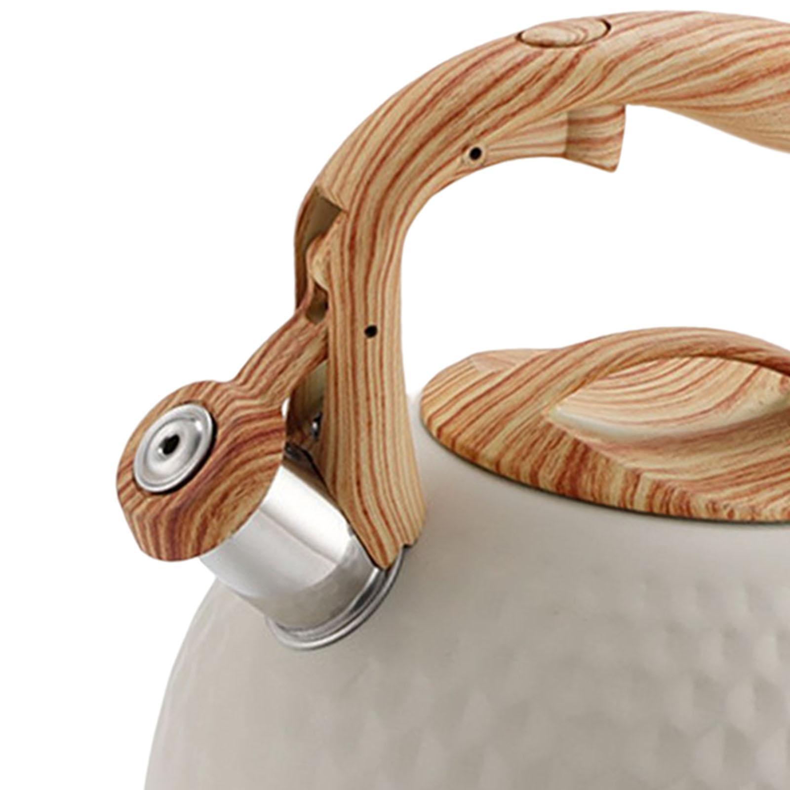 Tea kettle top stainless steel white beige