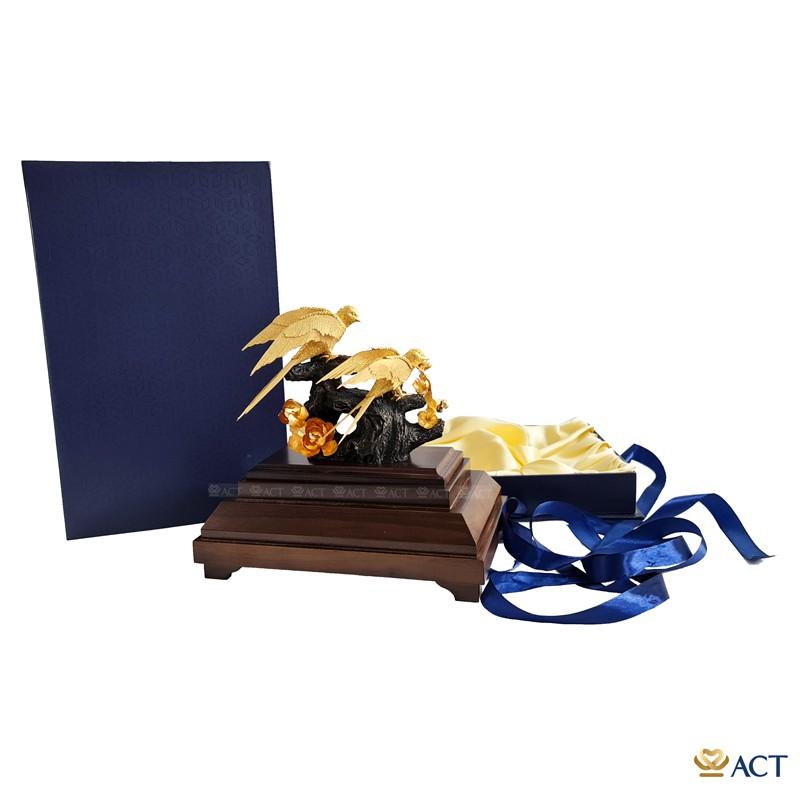 TƯỢNG ĐÔI CHIM ÉN - ĐẾ GỖ