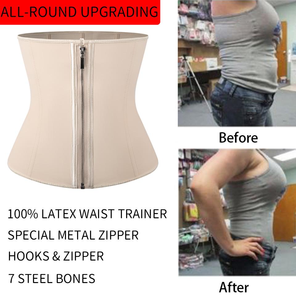 Áo Tập Toàn Thân Cao Su Eo Huấn Luyện Dây Kéo Underbust Thon Gọn Bụng Eo Cincher Giảm Béo Quần Đùi Shaper Đai Định Hình Nữ