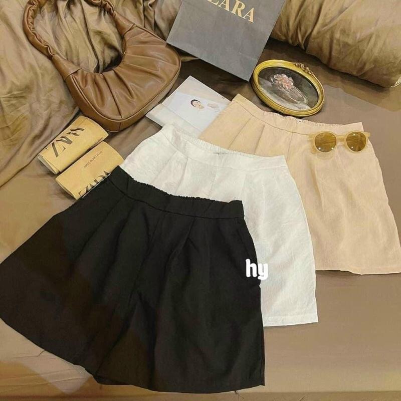 Quần đùi nữ - quần short nữ dáng váy chất đũi siêu mát