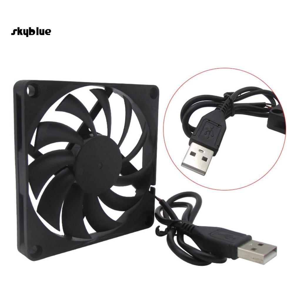 Quạt Tản Nhiệt Usb 5v 8cm Bằng Abs Dễ Lắp Đặt Cho Pc