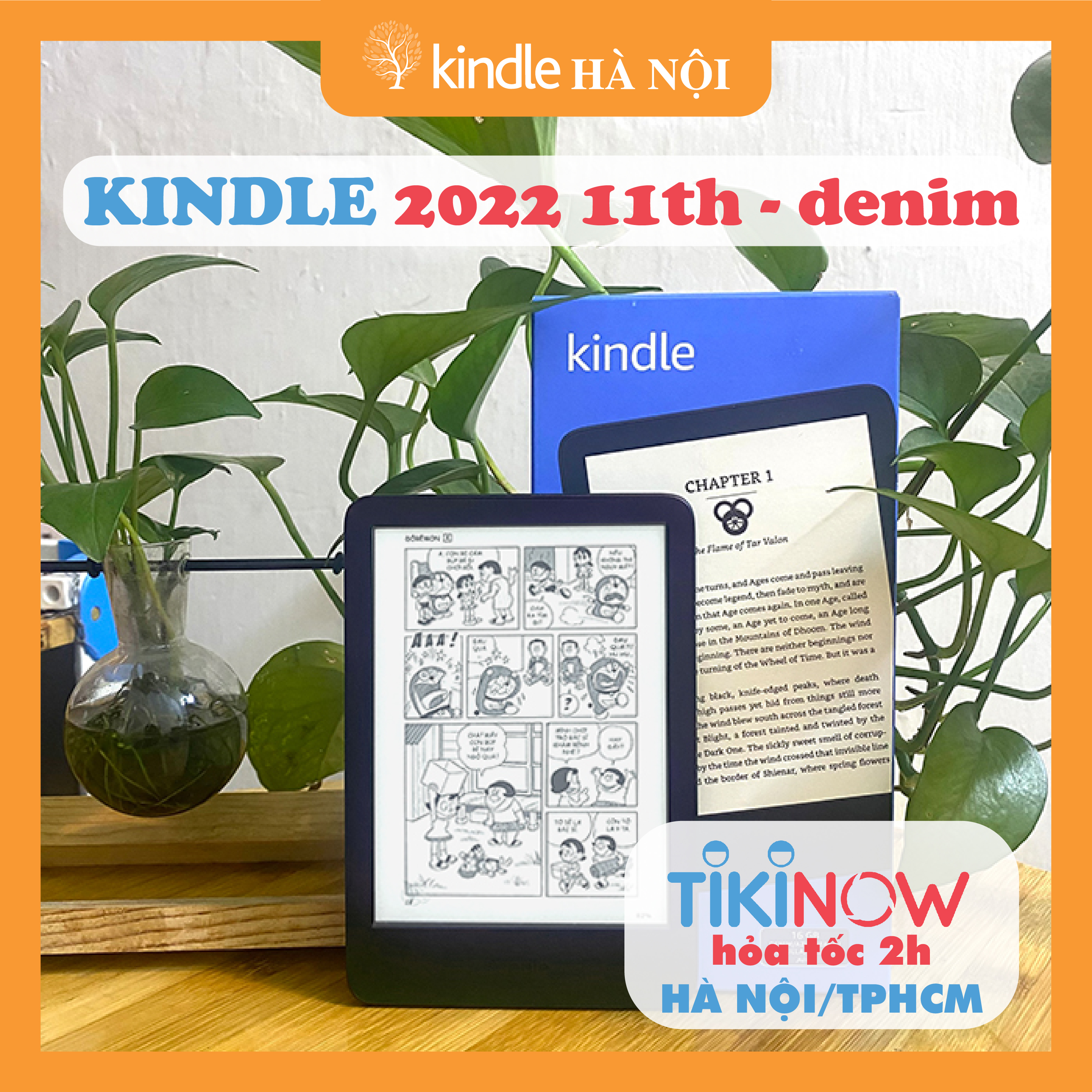 Máy đọc sách Kindle 2022 (11th) - All new kindle 2022 11th màn hình 6inch 300PPI gấp 2 lần độ sắc nét, 16GB bộ nhớ trong với cổng kết nối USB-C - Hàng nhập khẩu