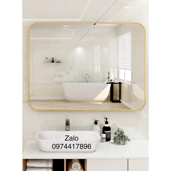 Luxury Gương viền thép tĩnh điện chữ nhật 50x70