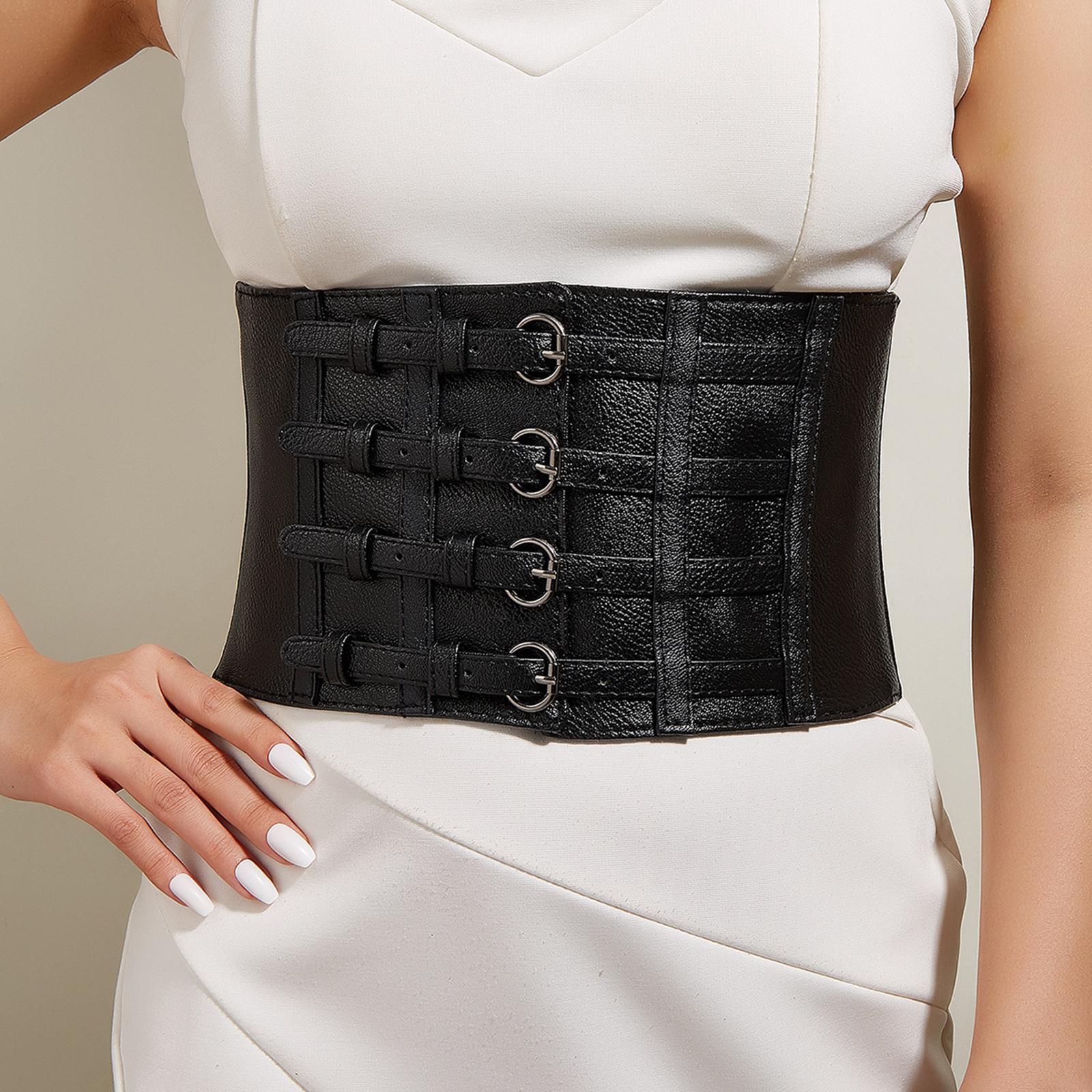 Fashion Corset Waist Training PU Leather Women Elastic Waist Belt
