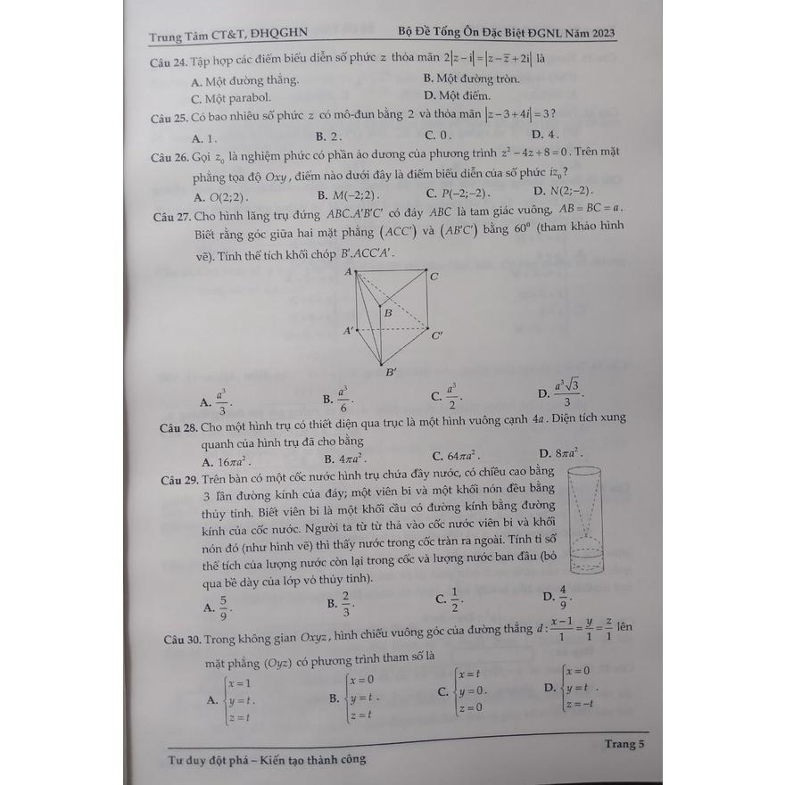 Sách - Bộ đề tổng ôn đặc biệt đánh giá năng lực (DHQGHN 2023)