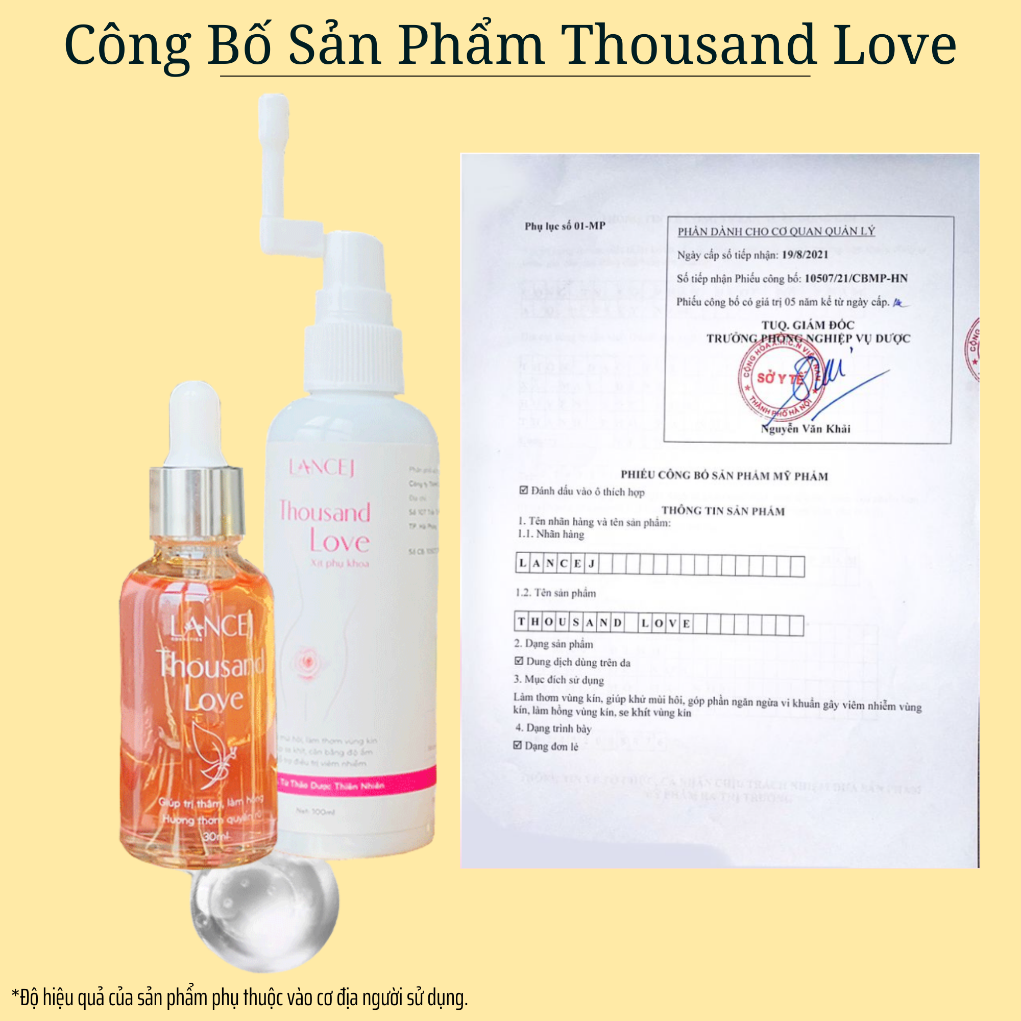 Bộ Đôi Vệ Sinh Phụ Khoa THOUSAND LOVE 100ml, Xịt Khử Mùi Hôi, Serum Chăm Sóc Da, Cân Bằng PH