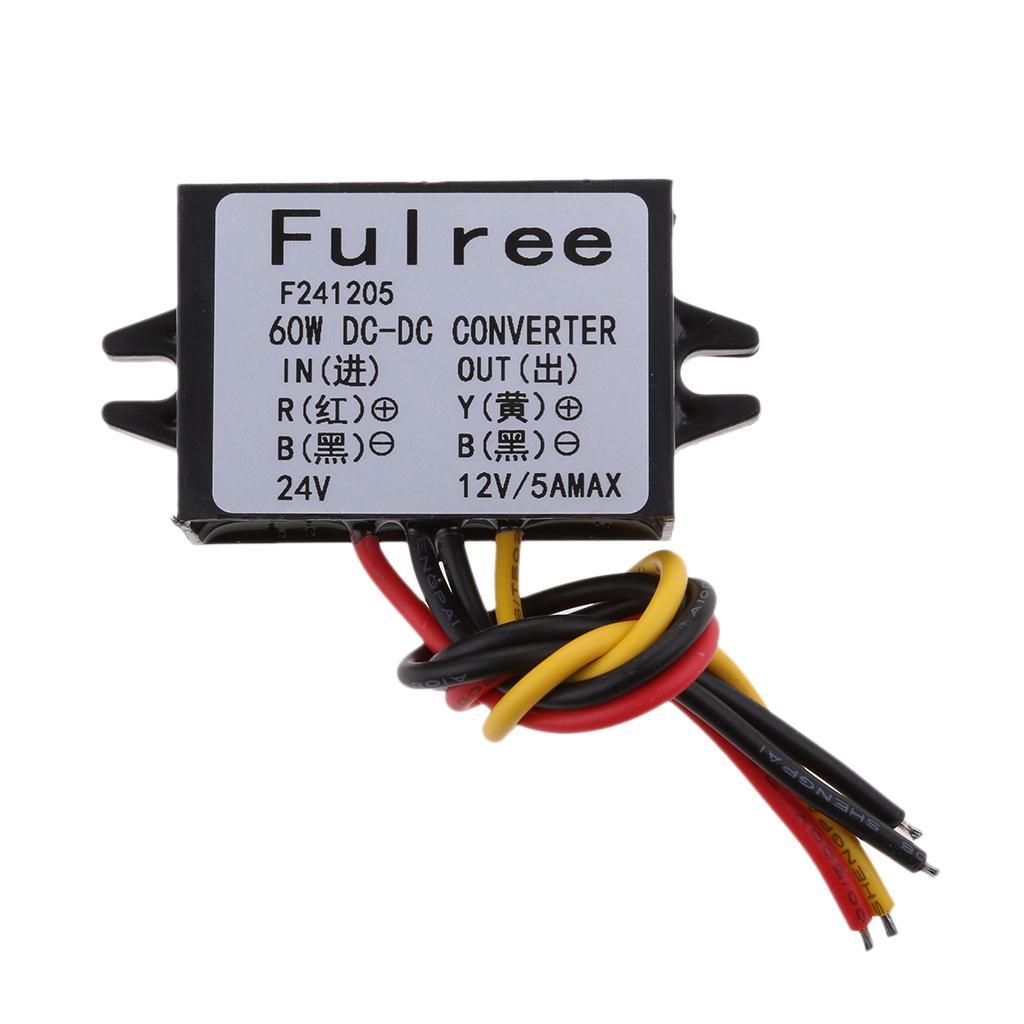 3-5pack DC Buck Voltage Converter 24V to 12V 5A Car Power Supply Module