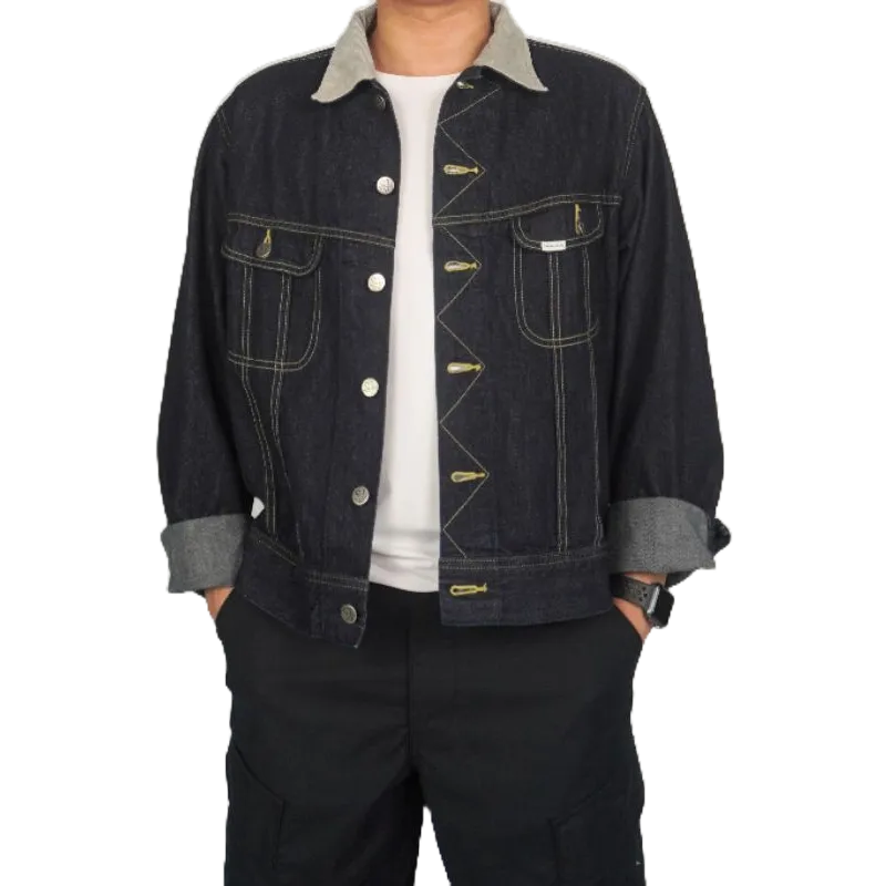 ÁO JACKET PHỐI CỔ JK1 - Áo khoác jean nam siêu đẹp, chất vài denmi cao cấp, thương hiệu Samma Jean