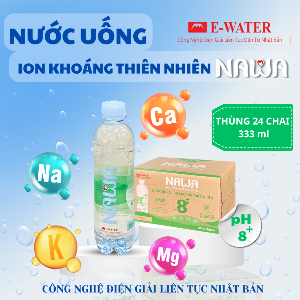 Nước ION Khoáng Thiên Nhiên NAWA chai 333ml