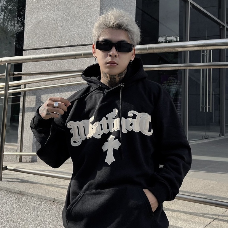 Áo hoodie local brand nam nữ Persent 629 hình in gân nổi , khoác nỉ chân cua unisex , form rộng chữ thập - Gin store