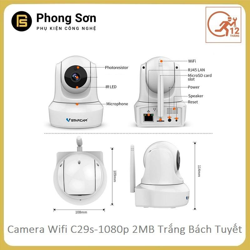 Camera Wifi IP C29s FHD 1080p Vstarcam ( Trắng Bạch Tuyết