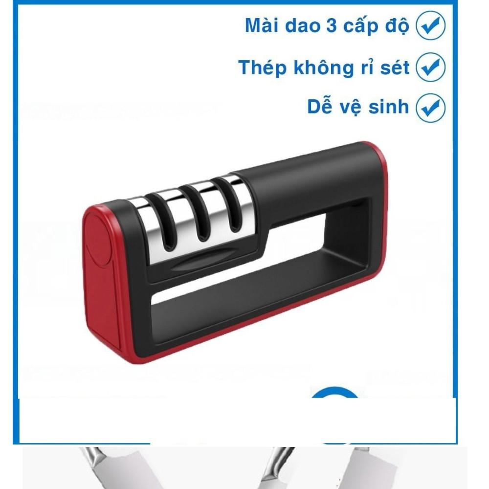 Bộ Mài Dao Cầm Tay 3 Ngăn, Mài Dao Nhanh Bén Siêu Tiện Lợi