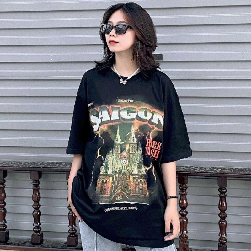 Áo thun unisex tay lỡ Hades Saigon Spirit Black đầy đủ tag cổ tag tay- Hany shop