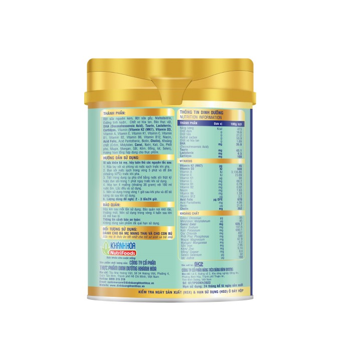 Sữa Bột Mama Golden Formula Dành Cho Mẹ Mang Thai & Cho Con Bú - Khánh Hòa Nutrifoods- Hộp 400G/900G