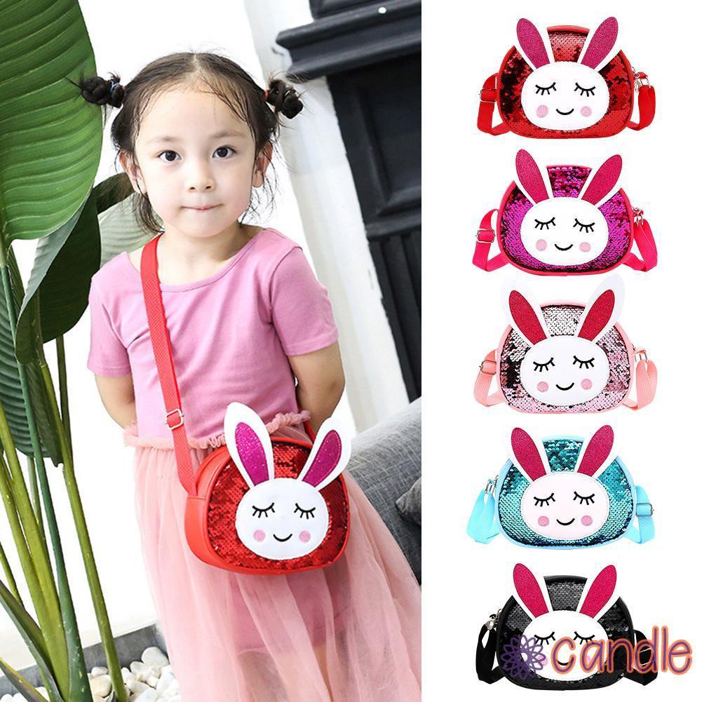 Túi Đeo Chéo Hình Thỏ Lấp Lánh Cho Bé Gái