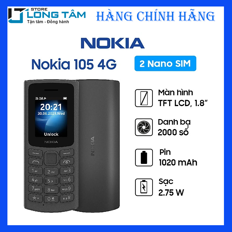 Điện thoại di động Nokia 105 4G - Hàng chính hãng