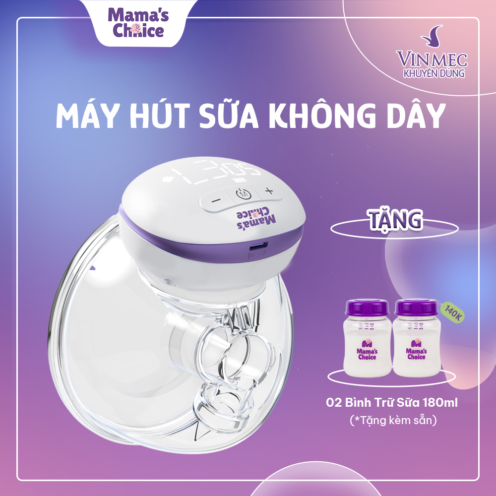 Máy Hút Sữa Không Dây Mama's Choice, Vắt Sữa Rảnh Tay Mọi Lúc Mọi Nơi, Pin Sạc Tiện Lợi, BH 1 Đổi 1 Mới 12 Tháng - 1 Máy