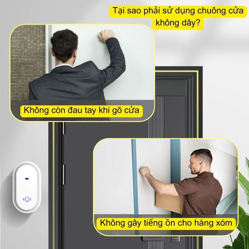 Chuông cửa không dây không pin HBM09