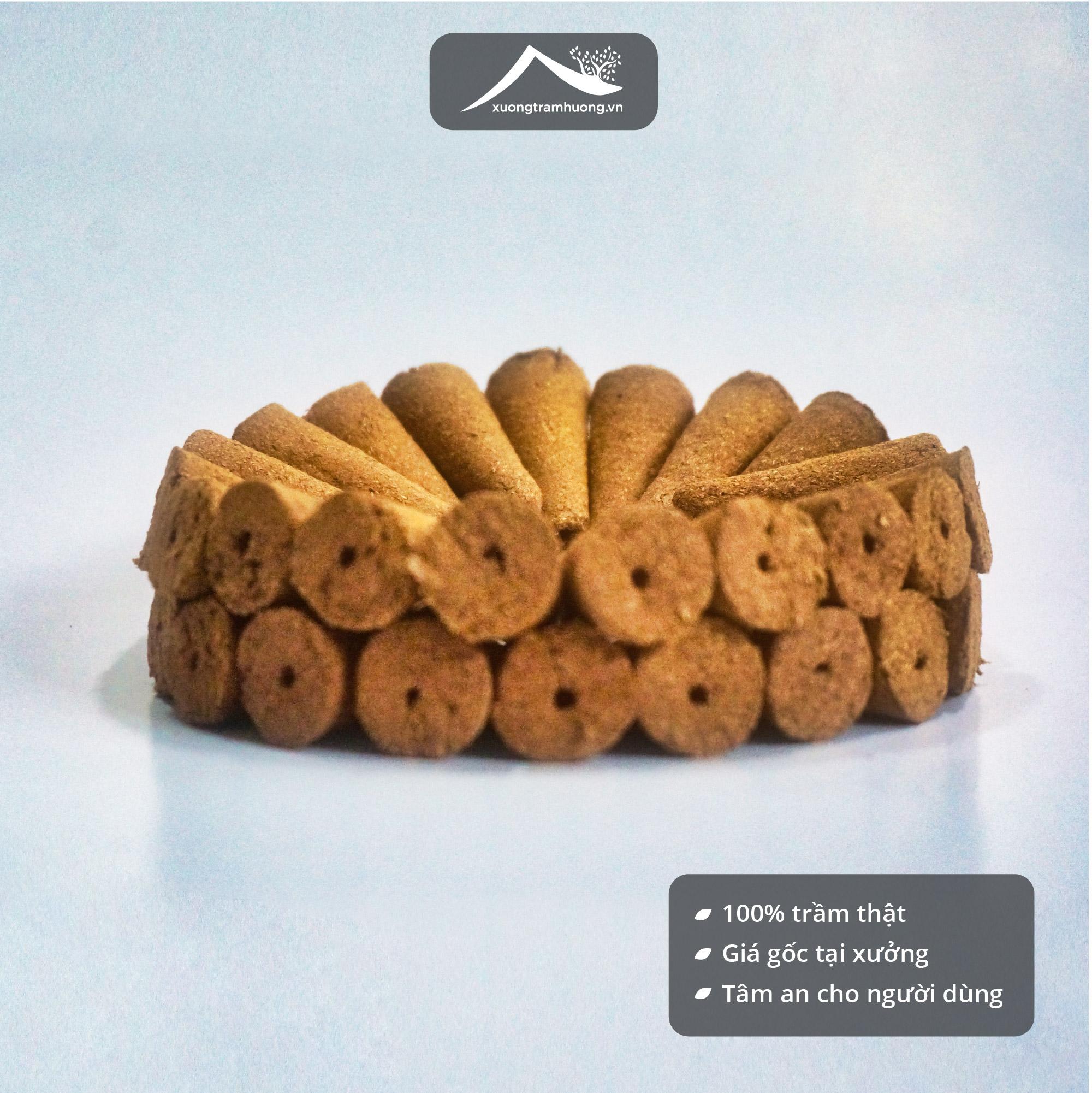 Nụ Trầm Hương Khói Ngược Sạch Xưởng Trầm Hương Thơm Dịu An Toàn Sức Khoẻ Hộp 40 Viên