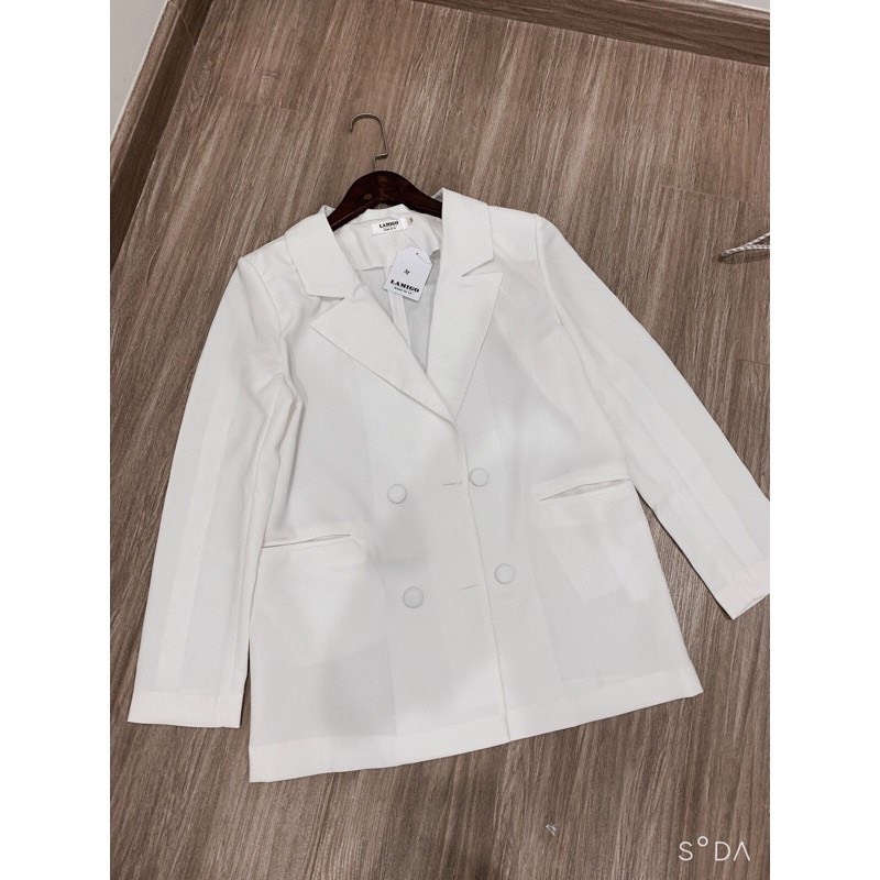 Áo blazer nữ dáng dài Eva Design, áo khoác vest nữ công sở dài tay form rộng phong cách Hàn Quốc