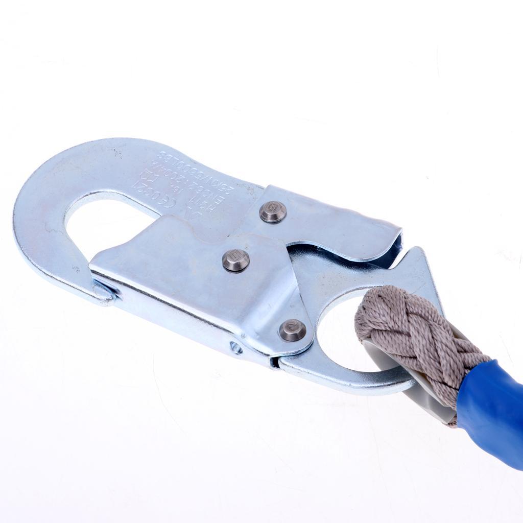 16mm Outdoor Rock Climbing Ascender Rigger Rope Grab Shock Lanyard Snap Hook