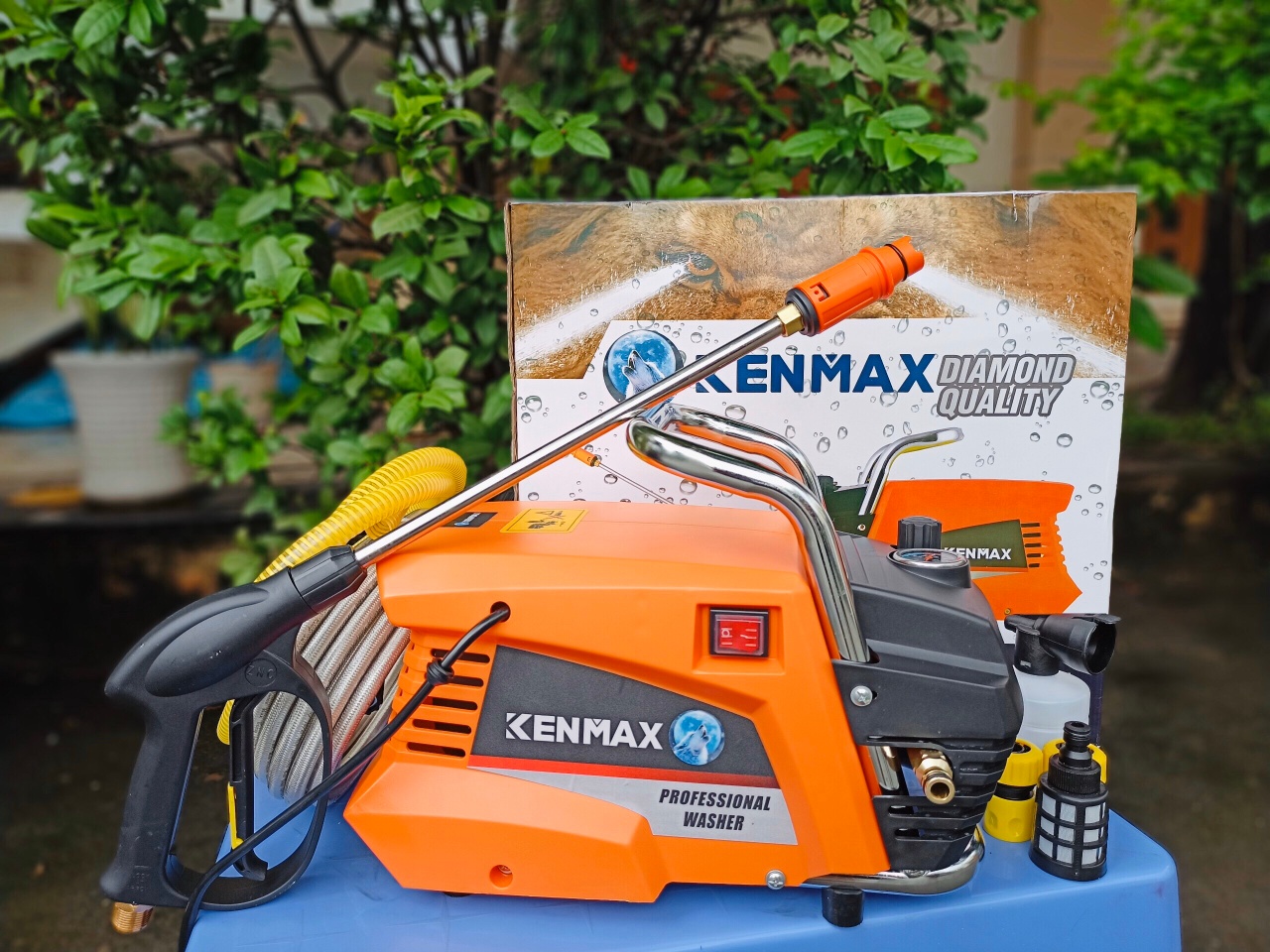 MÁY XỊT RỬA XE CHỈNH ÁP 3200W KENMAX KM320PRO ( SIÊU KHỎE, BỀN, ROTOR 100% DÂY ĐỒNG)- HÀNG CHÍNH HÃNG