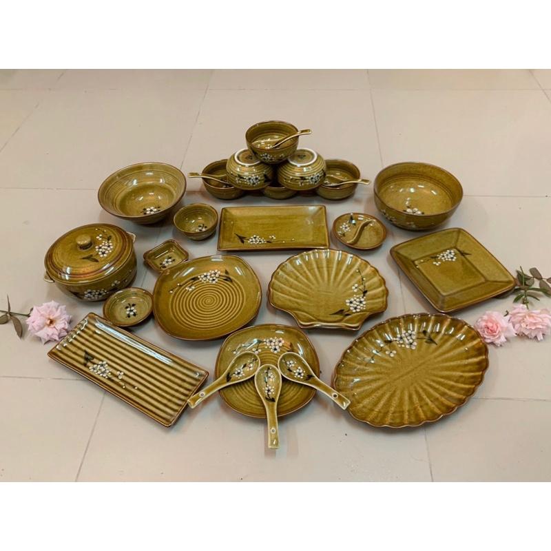 Bộ đồ ăn men hoàng thổ ĐỘC BẢN sang trọng chuẩn BÁT TRÀNG