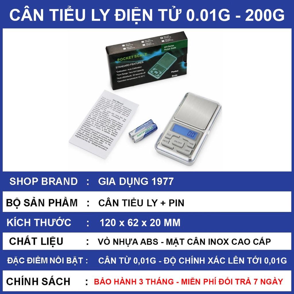 Cân tiểu ly điện tử nhà bếp cao cấp định lượng 1g - 10kg, Cân tiểu li mini làm bánh độ chính xác cao kèm pin