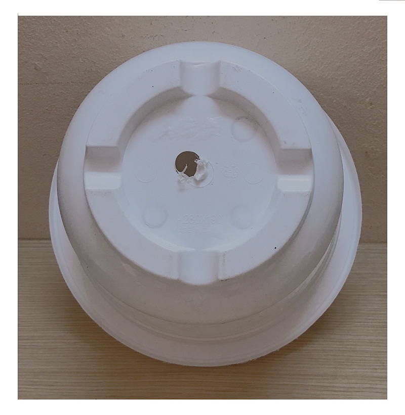 5 Chậu Nhựa Trồng Hoa, Cây Cảnh Hình Tròn Màu Trắng A280x190