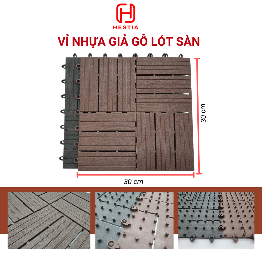 Vỉ nhựa lót sàn 12 NAN - Phong cách mới - Chống trơn trượt ban công, bể bơi, sân thượng, sân vườn, nhà tắm, quán cafe.
