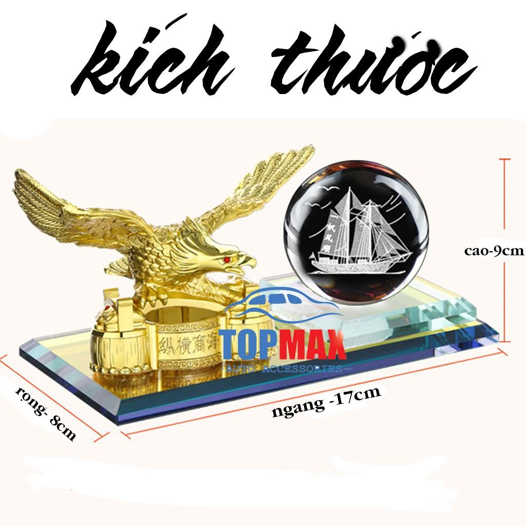 Tượng Quả Cầu Pha Lê Và Đại Bàng Dang Cánh Uy Mãnh