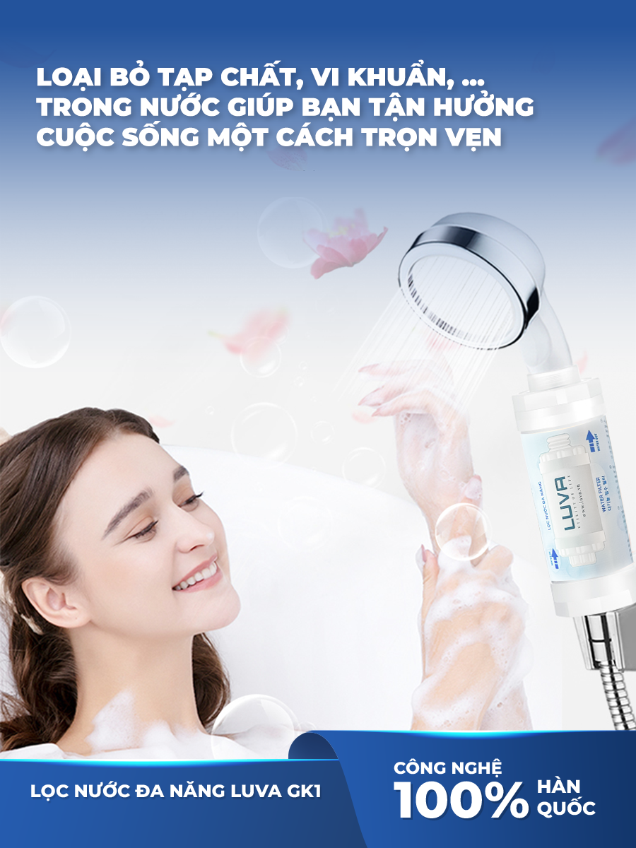 Combo vòi sen LUVA kèm lọc nước đa năng LUVA GK1