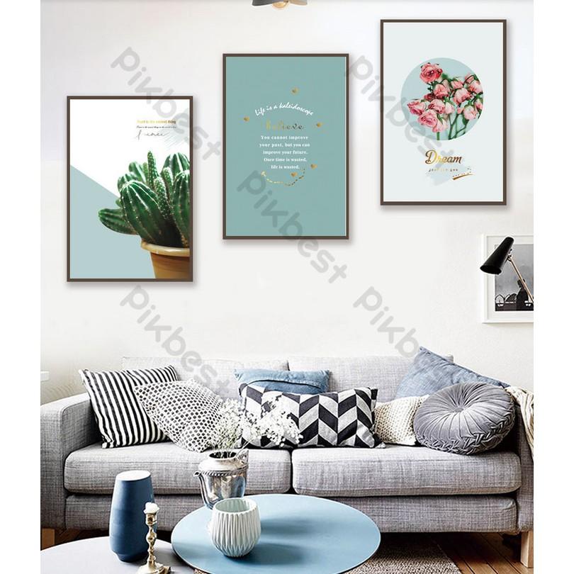 Combo 3 tranh dán tường 3d, hoa tươi trang trí phòng khách phòng ngủ hiện đại MS783756