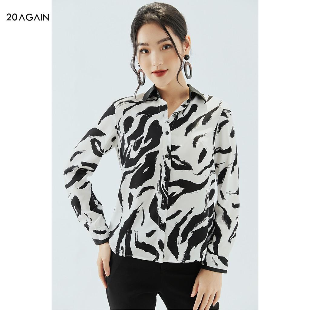 Áo sơ mi nữ dài tay cổ đức 20AGAIN, thiết kế công sở ASA1864