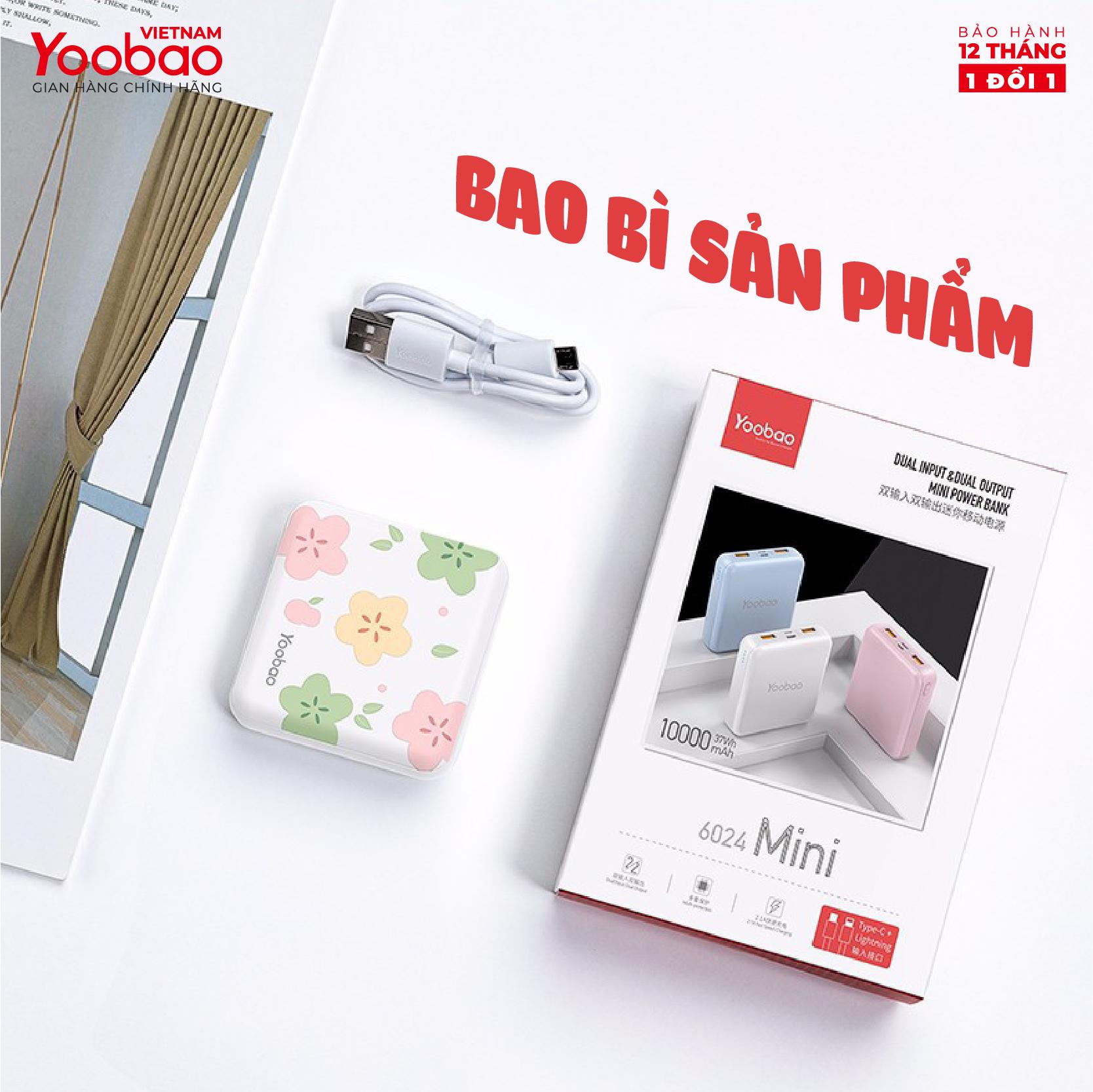 Pin sạc dự phòng Yoobao M4 mini 10000mAh-Li-Polymer - 2 đầu vào 2 đầu ra cho điện thoại máy tính bảng - hàng chính hãng