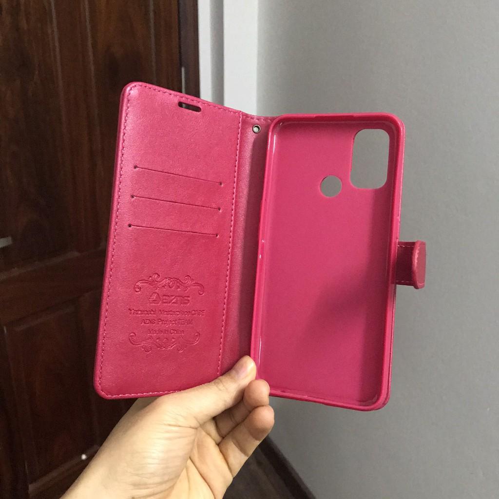 Bao da ốp lưng dành cho Oppo A53 kèm ví gập nắp da thật mềm mịn - azns