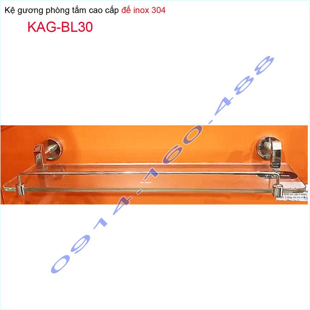 Kệ kính phòng tắm KAG-BL30 SUS304, Kệ kính cường lực inox dập khuôn Nhật Bản thiết đẹp sử dụng tốt