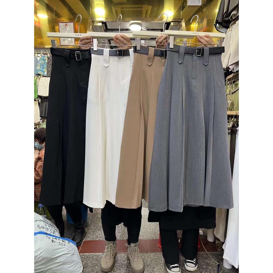 Chân váy xếp ly dáng chữ A dài EMIX, ulzzang, form xòe rộng, chất trượt hàn cao cấp 392