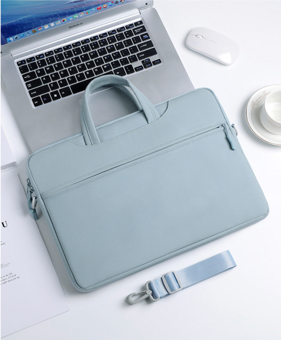 Túi xách da chống sốc laptop máy tính, túi công sở nam nữ đeo chéo cặp đựng laptop
