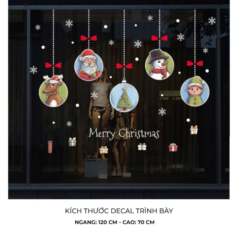 Decal trang trí noel giáng sinh mô hình thả trần nhiều mẫu