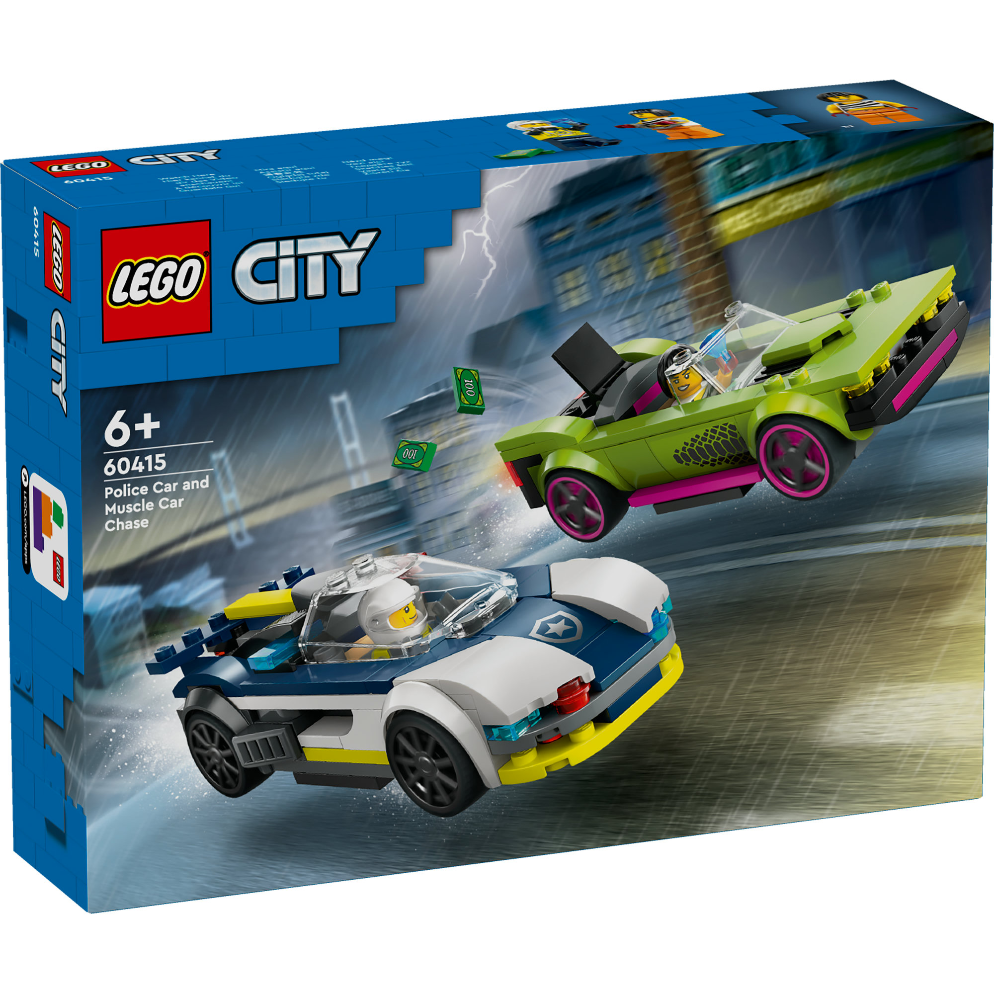 LEGO CITY 60415 Đồ chơi lắp ráp Xe cảnh sát truy đuổi tội phạm (213 chi tiết)