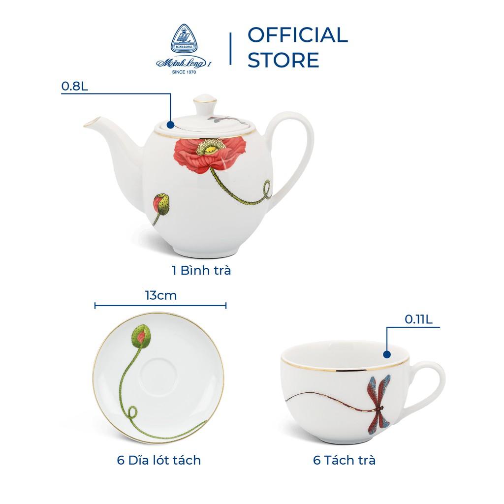 Bộ trà 0.8 L Camellia Kết Duyên Sứ cao cấp Minh Long